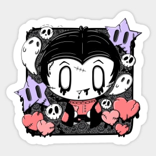 Victor the zombie vampire boy in kawaii style Sticker